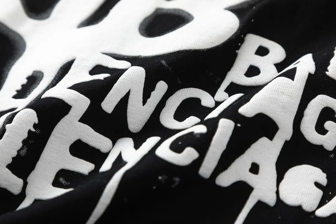 BALENCIAGA 24SSNew Arrival LOGO T ：Black/White Sizes：XS S M L 260 Os Same Style 【Xb 5401】